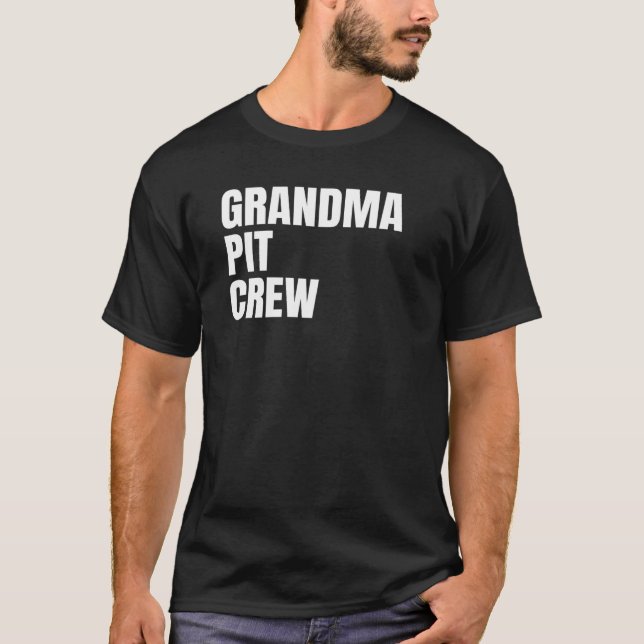 Camiseta Grandma Pit Crew Flag Car Racing Race Track Flag W (Anverso)