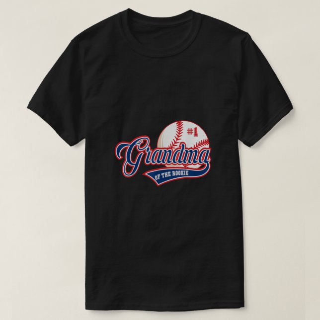 Camiseta Grandma Rookie of Year 1st Birthday Baseball Theme (Diseño del anverso)