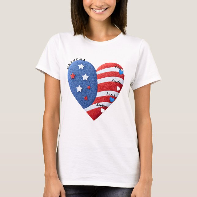 Camiseta ​"Grandma’s Pride" Flag-Heart Tee (Anverso)