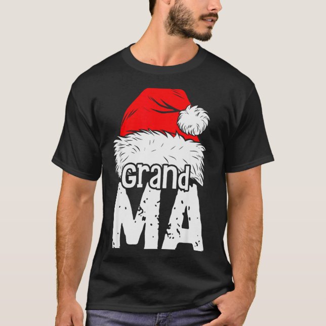 Camiseta Grandma Santa Christmas Family Matching Pyjamas Xm (Anverso)