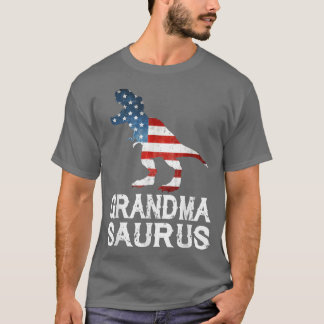 Camiseta Grandma Saurus Re Grandmasaurus American Flag 4th