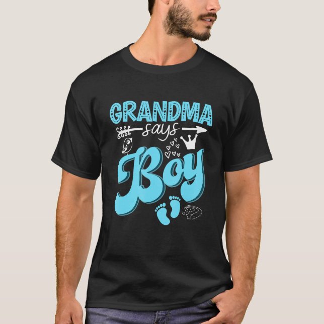 Camiseta Grandma Says Boy Keeper Of The Gender Reveal Party (Anverso)