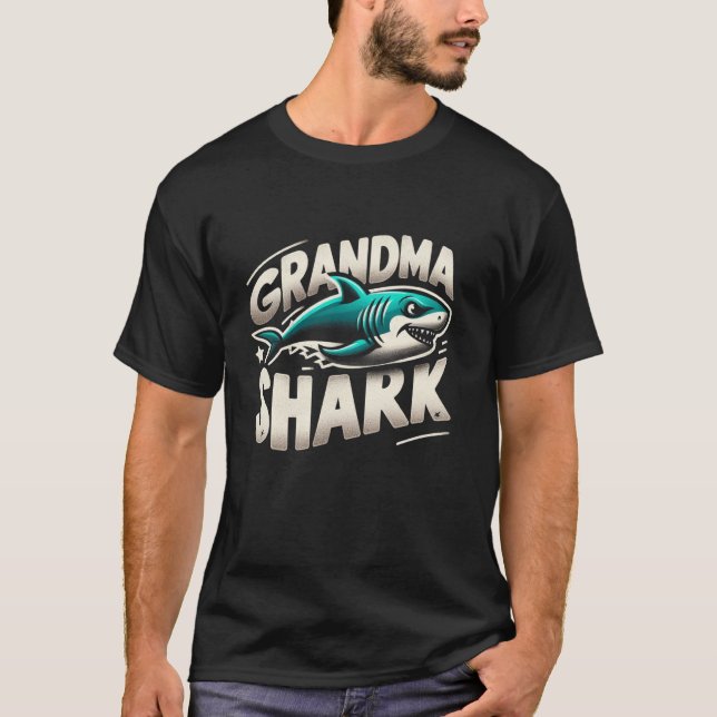 Camiseta Grandma Shark Funny Shark Matching Family for Wome (Anverso)