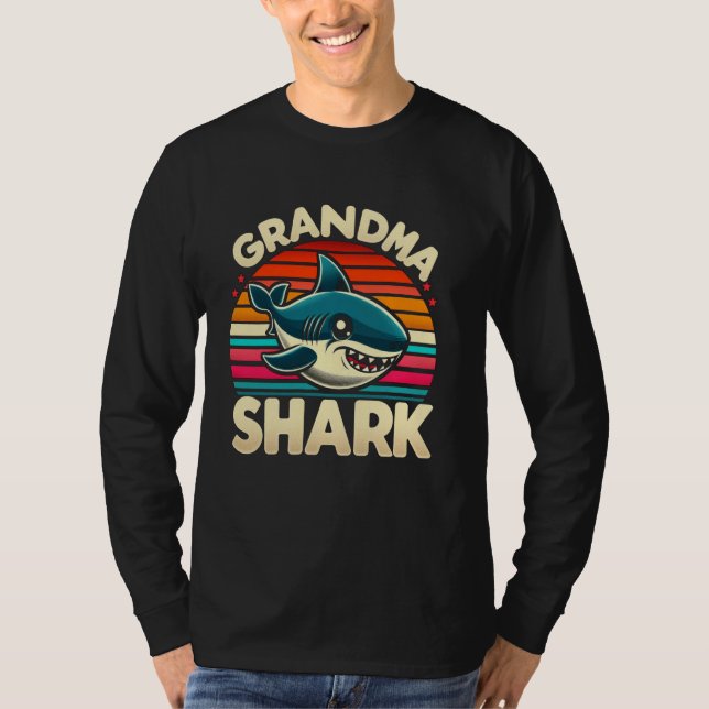 Camiseta Grandma Shark Funny Shark Matching Family for Wome (Anverso)
