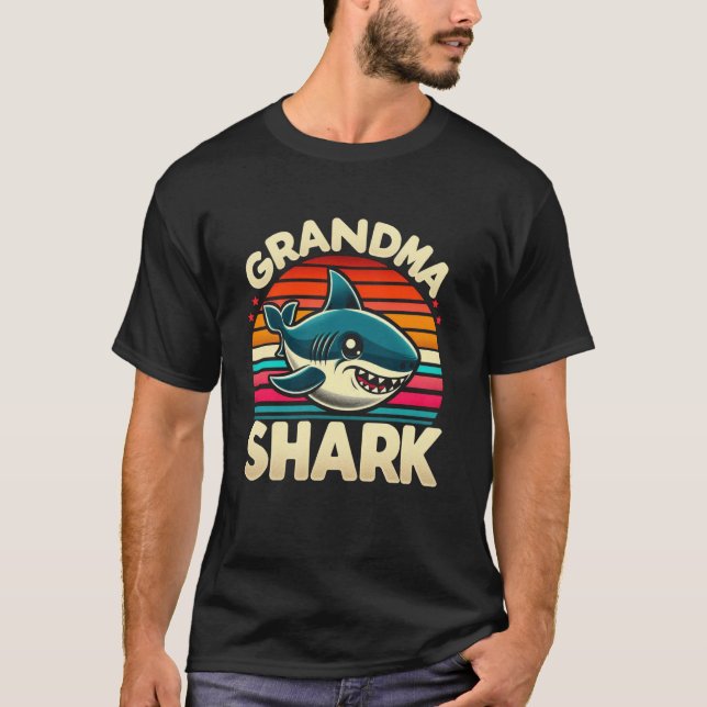 Camiseta Grandma Shark Funny Shark Matching Family for Wome (Anverso)