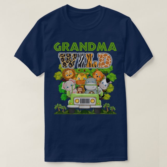 Camiseta Grandma Wild Zoo Theme Birthday Truck Safari Jungl (Diseño del anverso)