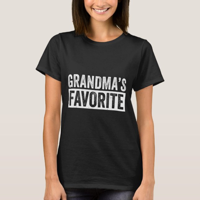 Camiseta Grandmas Favorite Grandson Funny Granhild Granddau (Anverso)