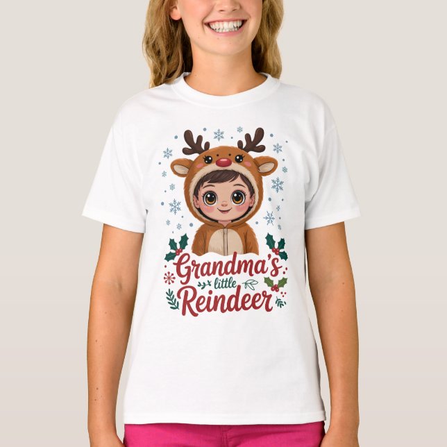 Camiseta Grandma's Little Reindeer Christmas Gifts (Anverso)