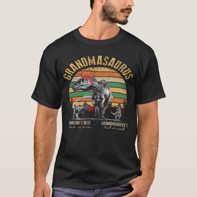 Camiseta Grandmasaurus Grandsonu2019 es el mejor socio en e (Anverso)