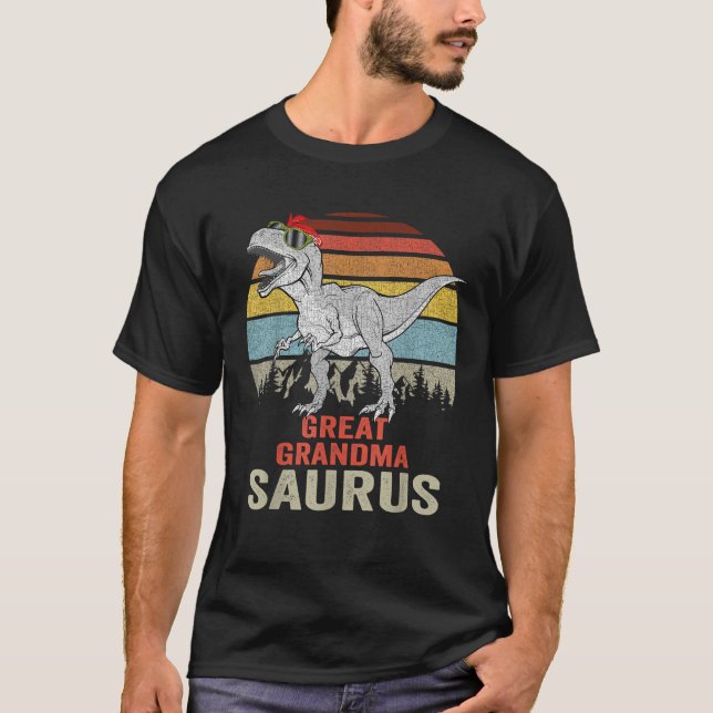 Camiseta Grandmasaurus T Rex Great Grandma Saurus Family Di (Anverso)