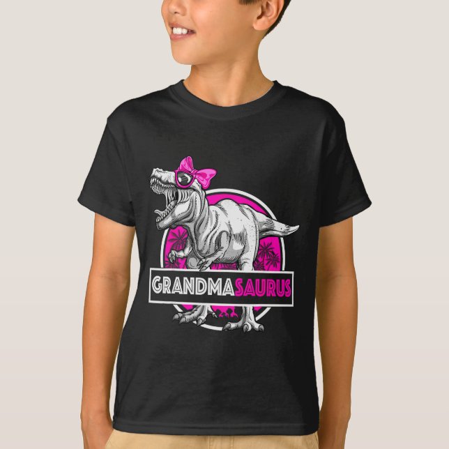 Camiseta Grandmasaurus T-rex Matching Funny Grandma Saurus  (Anverso)