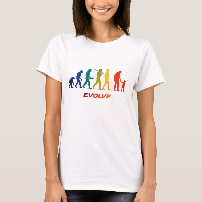Camiseta Grandmother Evolution Silhouette & Granddaughter (Anverso)