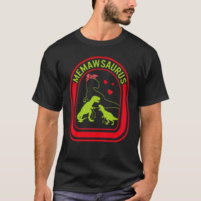 Camiseta Grandmother Memawsaurus Dinosaur Heart Dinosaur  M (Anverso)