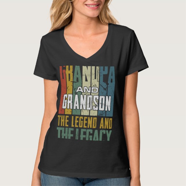 Camiseta Grandpa And Grandson The Legend And The Legacy Vin (Anverso)