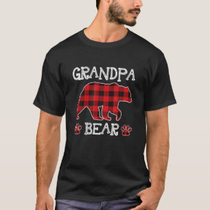 Camiseta Grandpa Bear Christmas Pajama Red Plaid Buffalo Fa