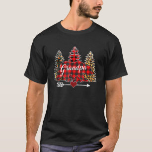 Camiseta Grandpa Bear Christmas Tree Leopard Red Buffalo Fa