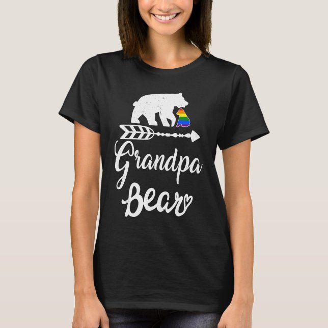 Camiseta Grandpa Bear LGBT Christmas Rainbow Pride Gay Lesb (Anverso)