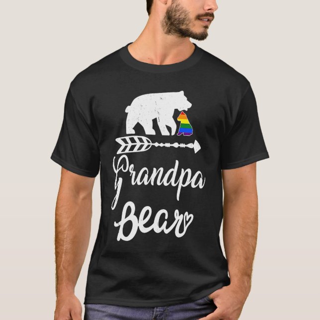 Camiseta Grandpa Bear LGBT Christmas Rainbow Pride Gay Lesb (Anverso)