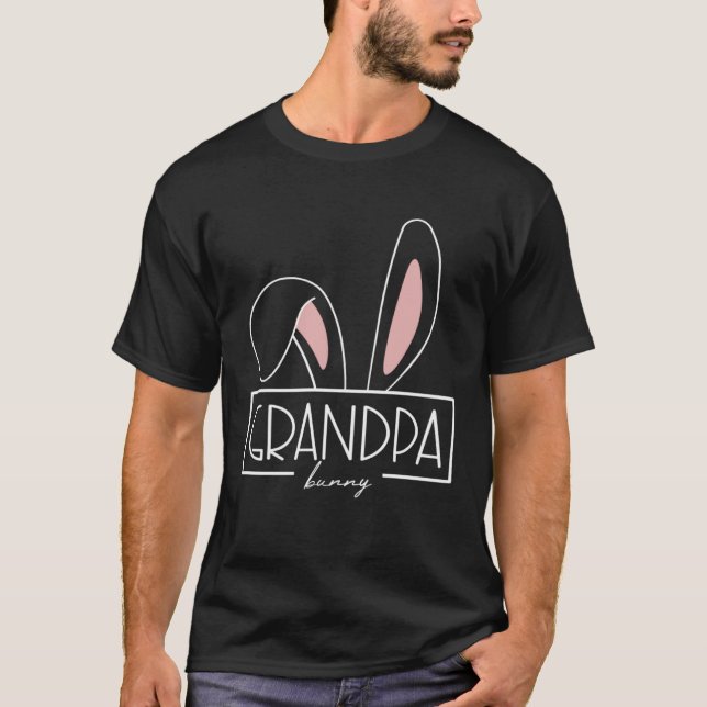 Camiseta Grandpa Bunny Costume Egg Hunt Family Rabbit Ears  (Anverso)