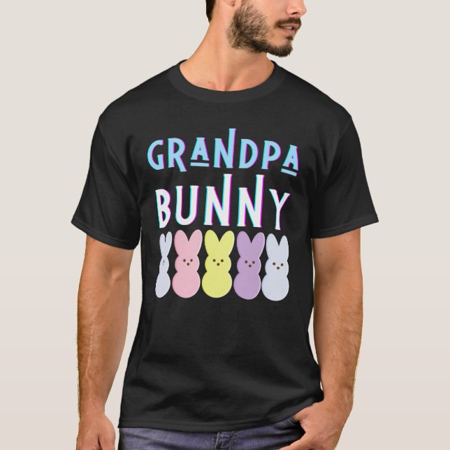 Camiseta Grandpa Bunny Pap Easter Bunny Dad Mom Girls Boys  (Anverso)
