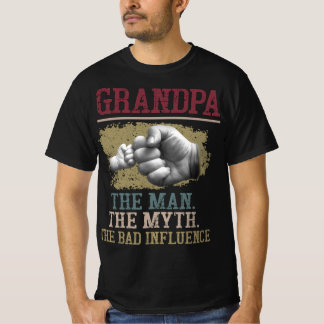 CAMISETA GRANDPA EL HOMBRE EL MITO LA MALA INFLUENCIA