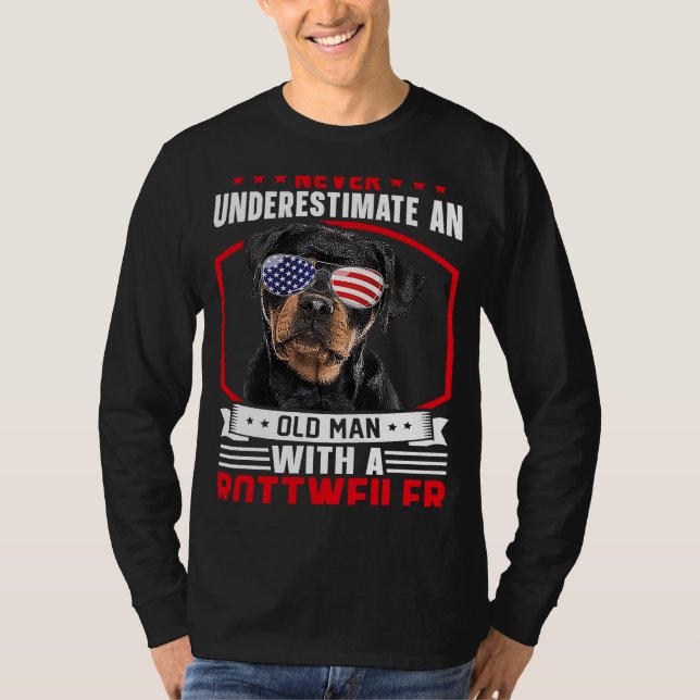 Camiseta Grandpa Father Dog  Never Underestimate Old man Ro (Anverso)