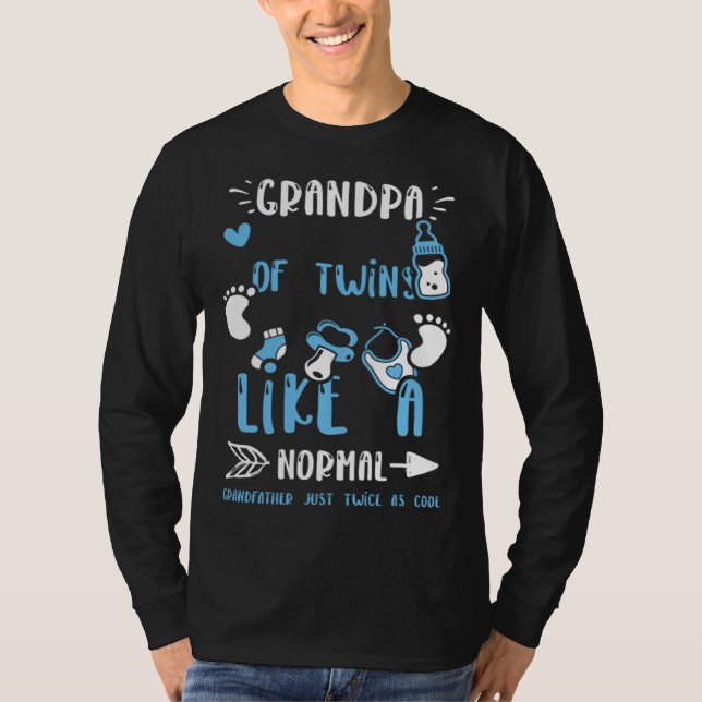 Camiseta Grandpa Grandpa Of Twins Like A Normal Grandfat  B (Anverso)