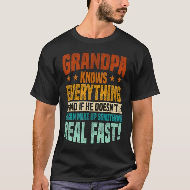 Camiseta Grandpa Knows Everything Father's Day (Anverso)