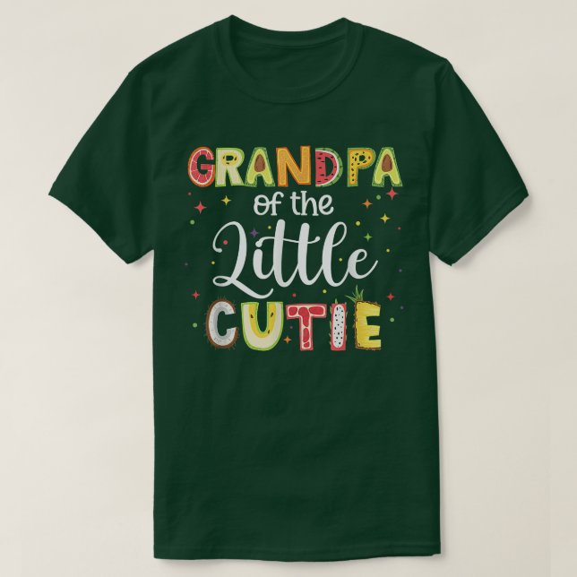 Camiseta Grandpa Little Cutie Funny Matching Family Summer  (Diseño del anverso)
