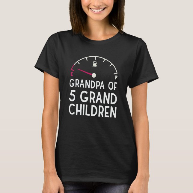 Camiseta Grandpa Of 5 Kids Sarcastic Kid Exhausted Children (Anverso)
