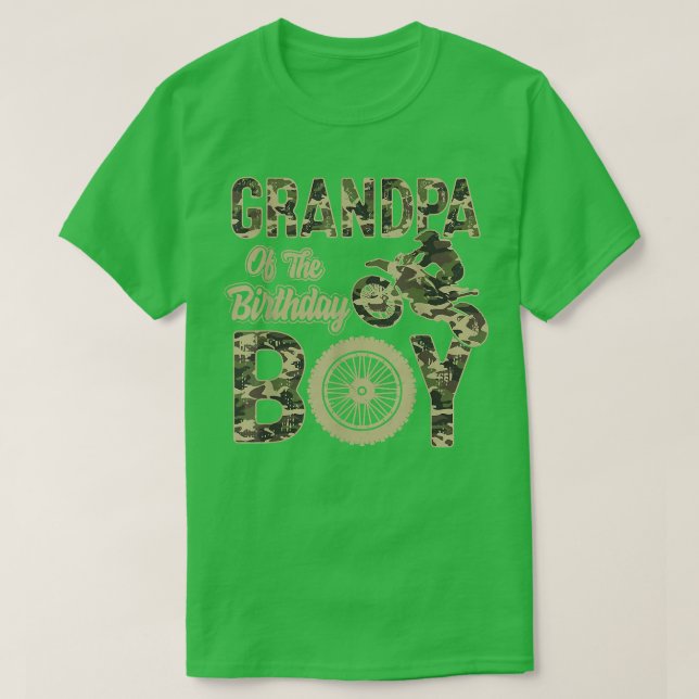Camiseta Grandpa of the Birthday Boy Dirt Bike 4th B-day Pa (Diseño del anverso)