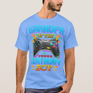 Camiseta Grandpa Of The Birthday Boy Gamer Level Unlocked V