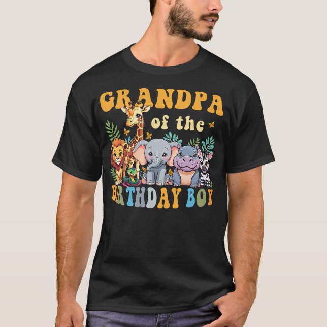 Camiseta Grandpa of the Birthday Boy Safari Jungle Animal M (Anverso)