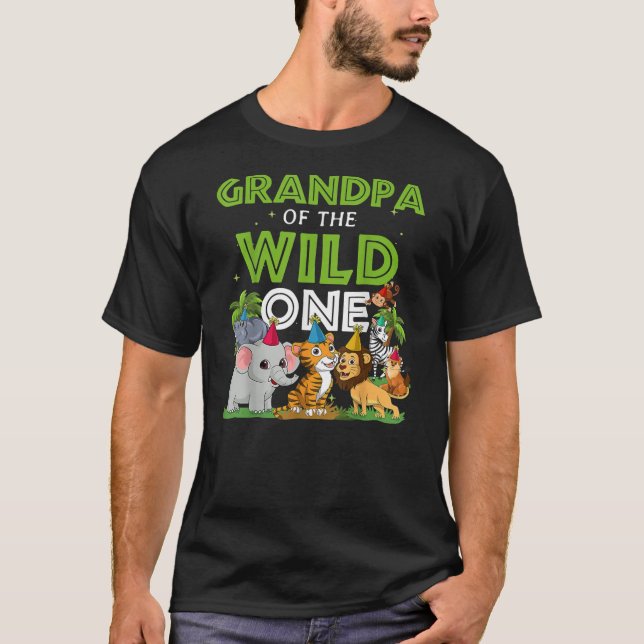 Camiseta Grandpa of the Wild One Zoo Birthday Safari (Anverso)