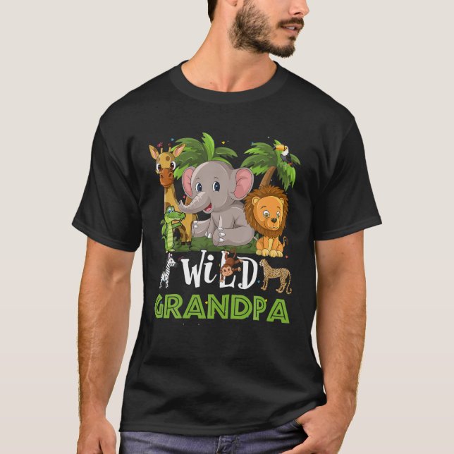 Camiseta Grandpa Of The Wild Zoo Birthday Safari Jungle Ani (Anverso)