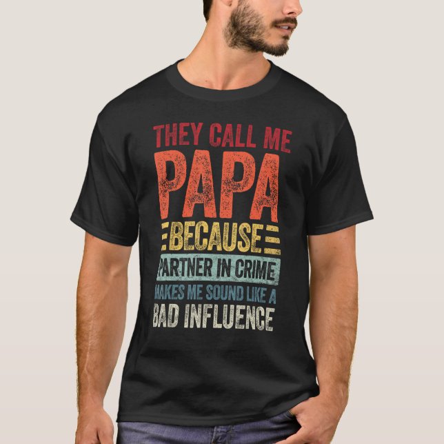 Camiseta Grandpa   Papa Partner In Crime (Anverso)