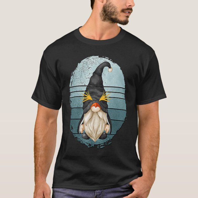 Camiseta Grandpa Penguin Gnome Retro Sunset Graphic For Pen (Anverso)