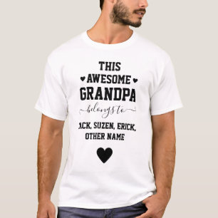 Camiseta GRANDPA pertenece al Día del Padre con los nombres