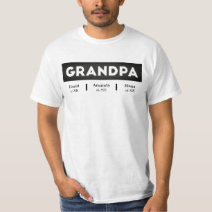 Camiseta GRANDPA pertenece al Día del Padre con los nombres