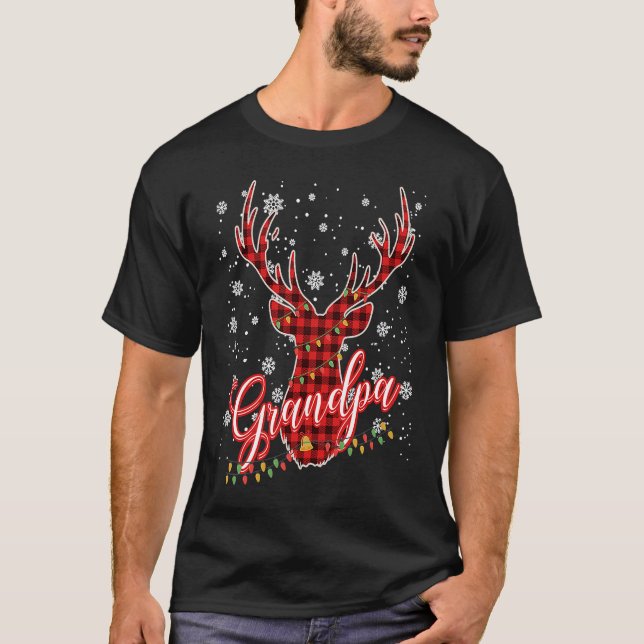 Camiseta Grandpa Reindeer Family Matching Pyjama Christmas (Anverso)