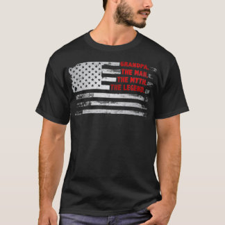 Camiseta Grandpa The Man Myth Legend American USA Fatheru2