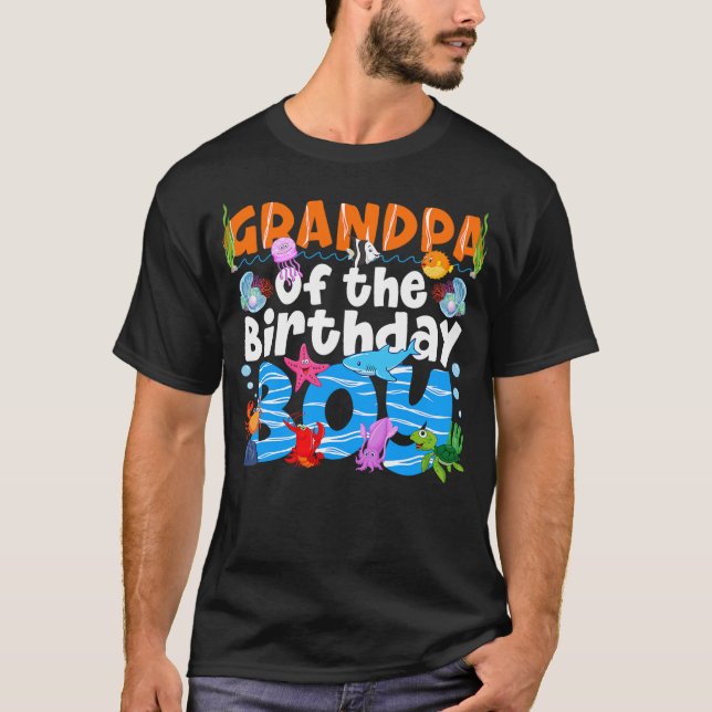 Camiseta Grandpa Under Sea Birthday Party Ocean Sea Animals (Anverso)