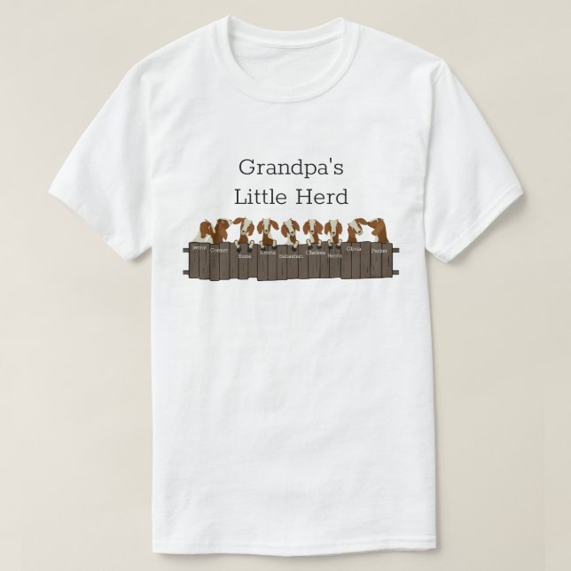 Camiseta Grandpas Little Goat Herd 9 cabras (Diseño del anverso)