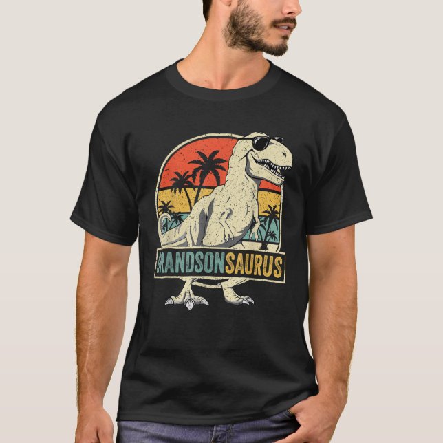 Camiseta Grandsonsaurus T Rex Dinosaur Grandson Saurus Fami (Anverso)