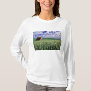 Camiseta Granero rojo en campo de trigo y cebada en Whitman