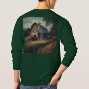Camiseta Granero rústico vintage y tractores viejos