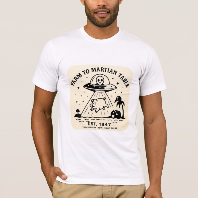 Camiseta Granja a la Mesa Marciana Roswell Aliens (Anverso)