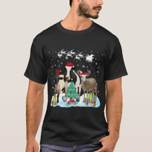 Camiseta Granja Animal Árbol de Navidad Oveja Vaca Reno de 