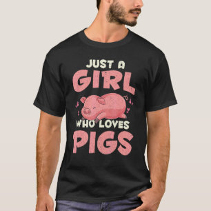 Camiseta Granja Animal Cerdo Chicas Mujeres Cerdito Durmie