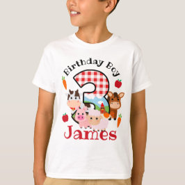 Camiseta Granja Animal Tercer Cumpleaños | Cumpleaños de Ba
